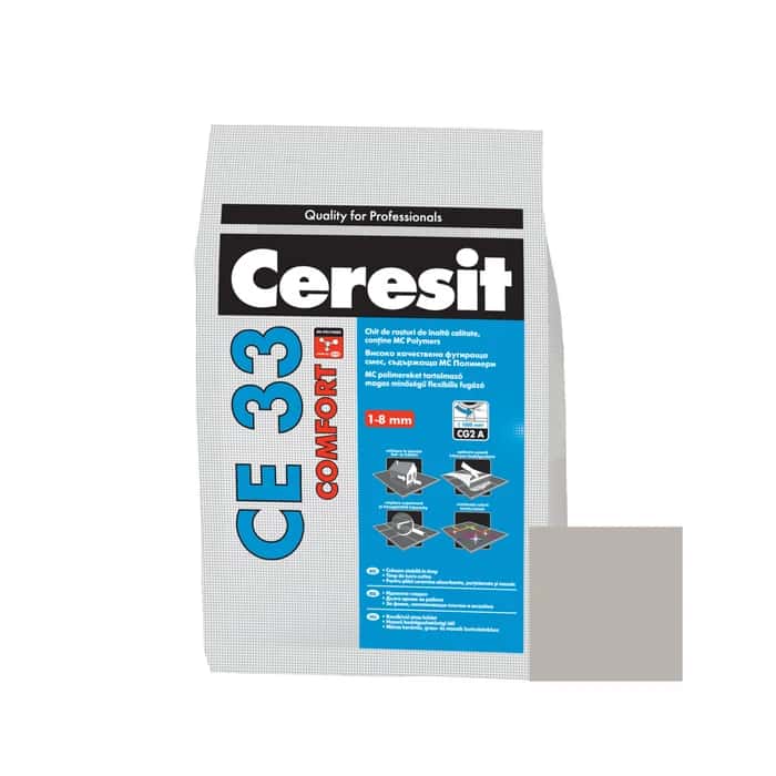 Chit de rosturi gresie si faianta Ceresit CE 33, gri, interior, 5 kg – imagine 5