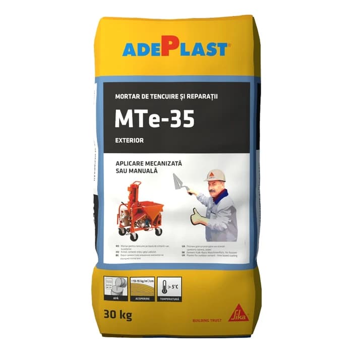 Tencuiala aplicare manuala / mecanizata Adeplast MTe-35, interior / exterior, 30 kg