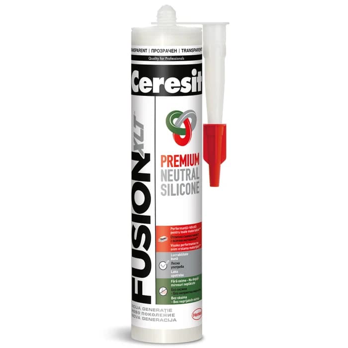 Silicon universal, Ceresit Fusion, rezistent la apa, transparent, interior / exterior, 280 ml