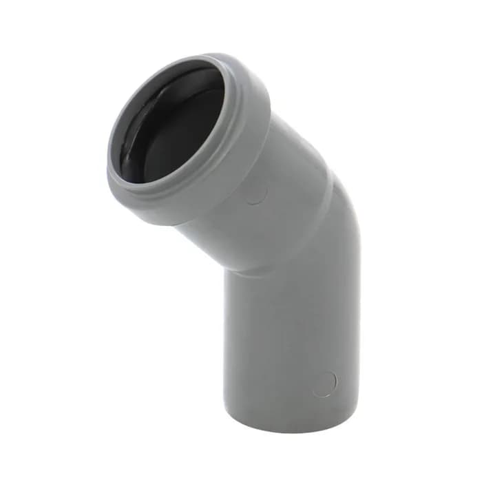 Cot polipropilena, pentru scurgere, gri, D 32 mm, 45 grade