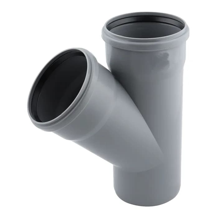 Ramificatie polipropilena, pentru scurgere, gri, D 32 x 32 mm, 45 grade