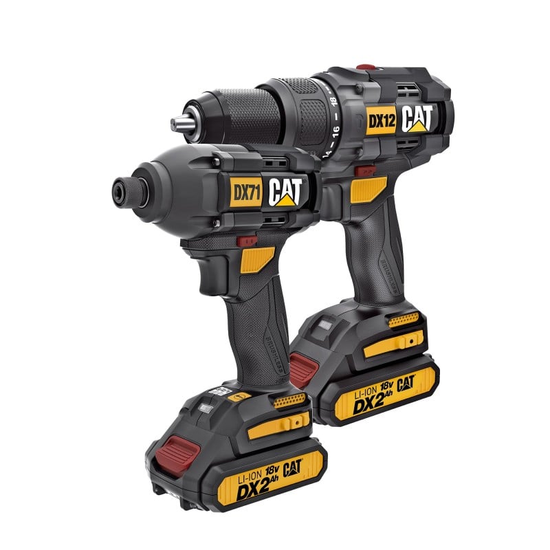 DXK201 SET MASINA DE GAURIT CAT, 18V 65NM, MASINA DE INSURUBAT CU IMPACT (FARA PERII), 18V 215NM CU 2X2AH SI INCARCATOR IN VALIZA MODEL DX12K