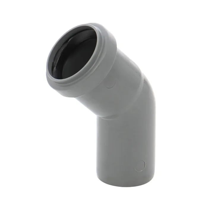 Cot polipropilena, pentru scurgere, gri, D 40 mm, 45 grade