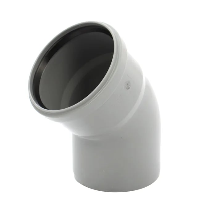 Cot polipropilena, pentru scurgere, gri, D 110 mm, 45 grade