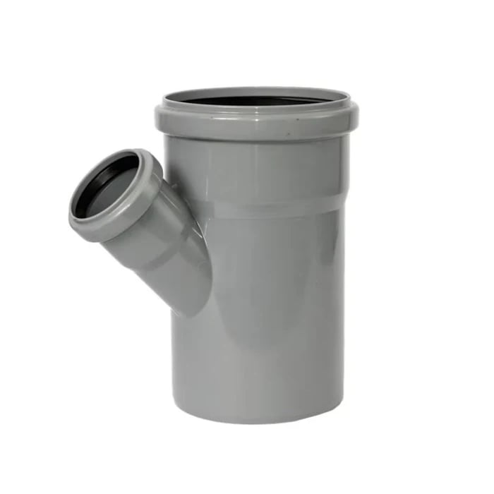 Ramificatie polipropilena, pentru scurgere, gri, D 110 x 50 mm, 45 grade