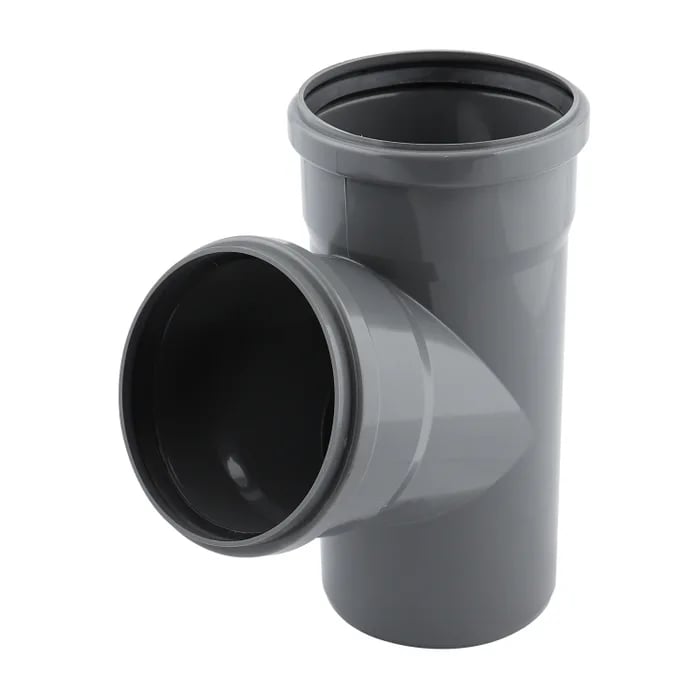 Ramificatie polipropilena, pentru scurgere, gri, D 110 x 110 mm, 67 grade