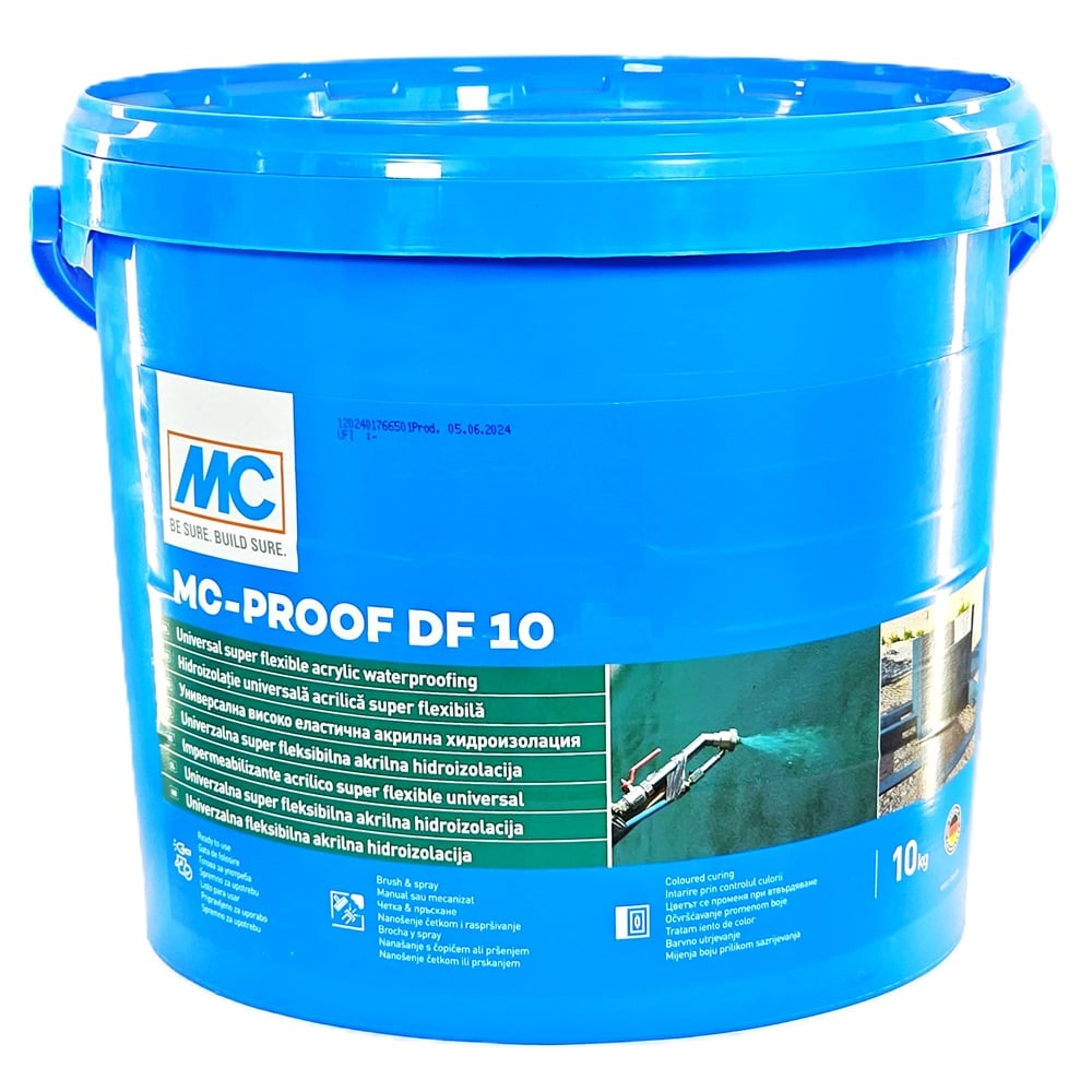 Hidroizolatie Reactiva Acrilica Polimerica Monocomponenta MC-PROOF DF10, Exterior, 10kg