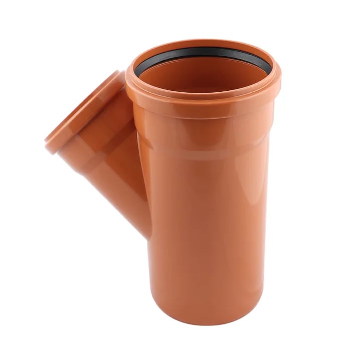 Ramificatie PVC, cu inel, D 160 x 110 mm, 45 grade, portocaliu